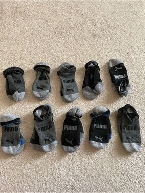PUMA Men’s Low-Cut Athletic Socks - Gray/Black (Pack)